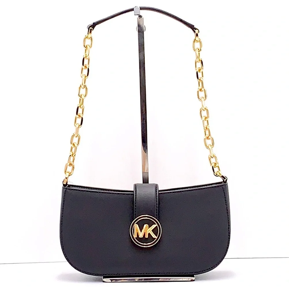 MICHAEL KORS Carmen Small Shoulder Pochette Bag Black NWT